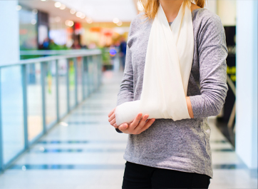 broken arm in sling